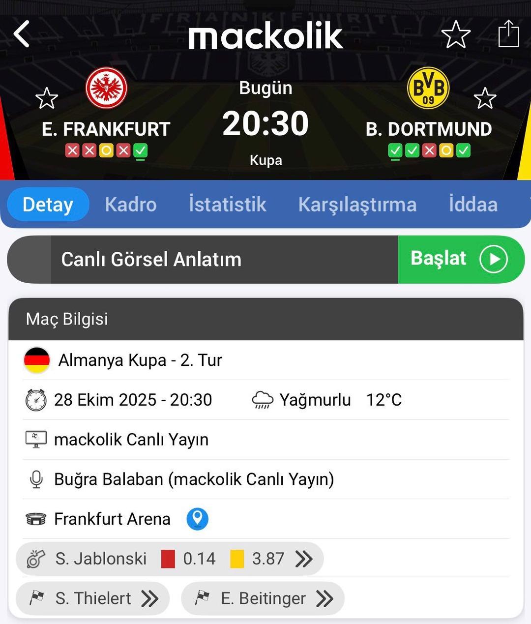 2 Almanya Kupası maçı Maçkolik'te canlı yayınlanacak! 2
